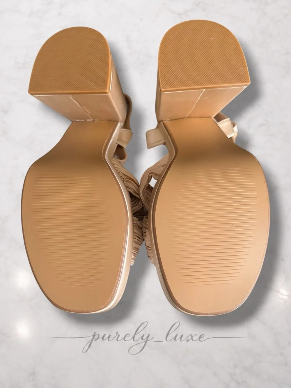 NEW Platform Sandal with Knotted Bow Strap in Champagne